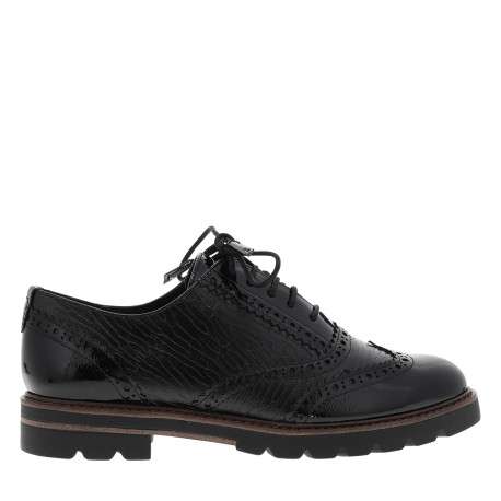 Derbies noires à semelle plate avec une fermeture à lacets - Image 2