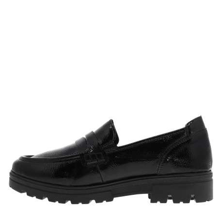 Mocassins noirs à talon décroché bas avec des soufflets élastiqués - Image 3