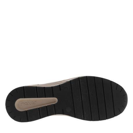 Baskets running beiges à talon compensé bas avec des lacets et un zip latéral - Image 6
