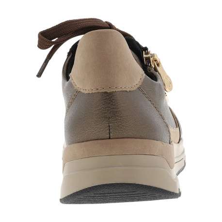 Baskets running bronze à talon plat avec des lacets et un zip latéral - Image 4