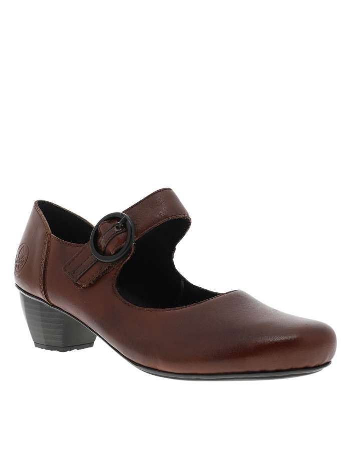 Escarpins en cuir cognac...