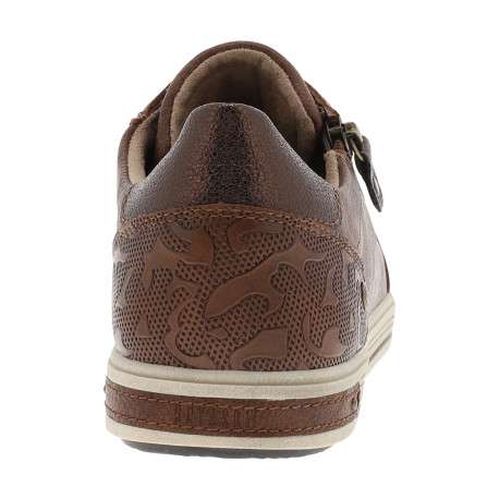 Tennis cognac à talon plat munies de lacets et d'un zip latéral - Image 4