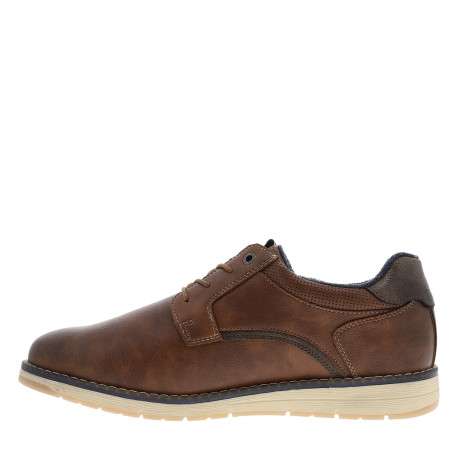 Derbies brunes avec un talon plat munies de lacets ronds et d'un zip latéral - Image 3