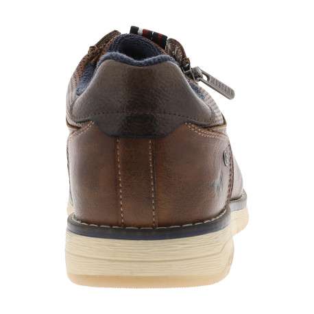 Derbies brunes avec un talon plat munies de lacets ronds et d'un zip latéral - Image 4