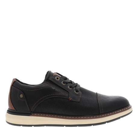 Derbies noires à talon plat munies de lacets et de soufflets élastiqués - Image 2