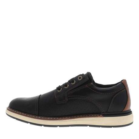 Derbies noires à talon plat munies de lacets et de soufflets élastiqués - Image 3