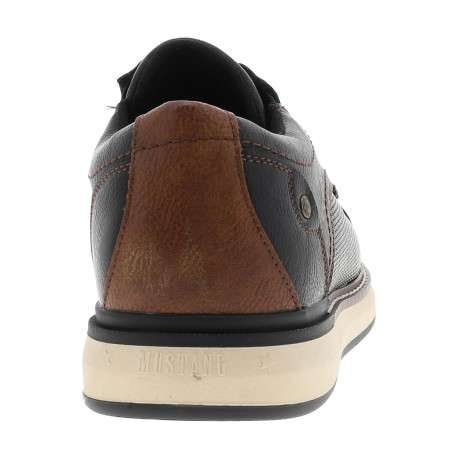 Derbies noires à talon plat munies de lacets et de soufflets élastiqués - Image 4