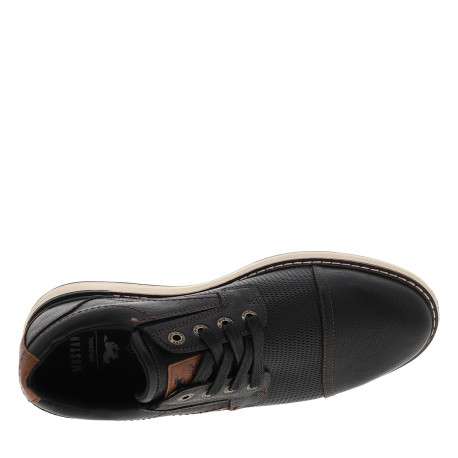 Derbies noires à talon plat munies de lacets et de soufflets élastiqués - Image 5