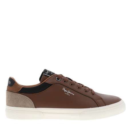 Tennis cognac avec un talon plat et munies d'une fermeture à lacets - Image 2