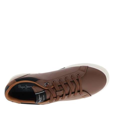 Tennis cognac avec un talon plat et munies d'une fermeture à lacets - Image 5