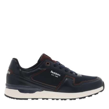 Baskets running Brams 2 bleu marine à talon plat et logos blancs - Image 2