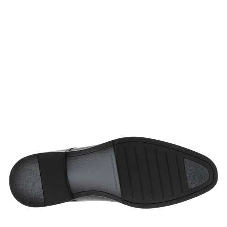 Derbies en cuir noires avec un talon décroché bas et des lacets ronds - Image 6