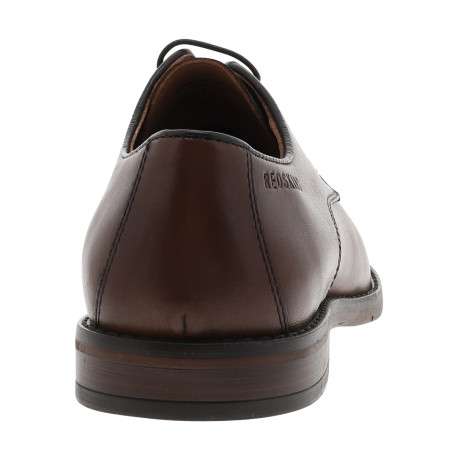 Derbies en cuir brandy avec un talon décroché bas et des lacets ronds - Image 4