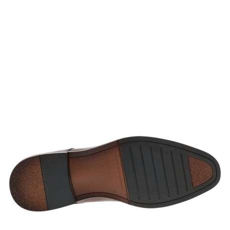 Derbies en cuir brandy avec un talon décroché bas et des lacets ronds - Image 6