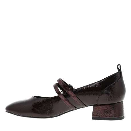 Ballerines bordeaux à talon décroché moyen et une fermeture à boucle - Image 3