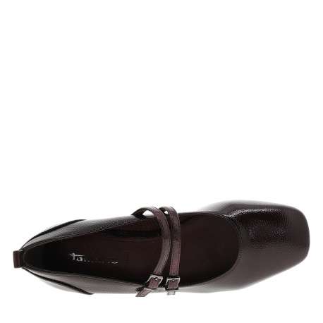Ballerines bordeaux à talon décroché moyen et une fermeture à boucle - Image 5