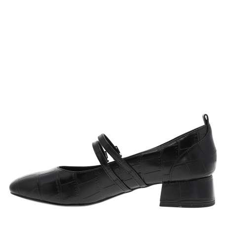 Ballerines noires vernies à talon décroché moyen et une fermeture à boucle - Image 3