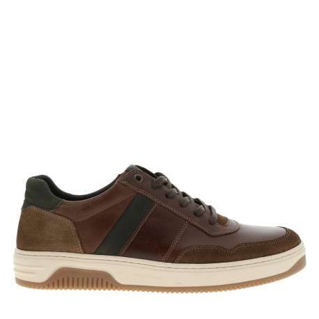 Tennis en cuir marron avec un talon plat et munies d'une fermeture à lacets - Image 2