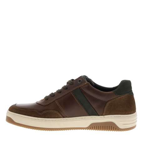 Tennis en cuir marron avec un talon plat et munies d'une fermeture à lacets - Image 3