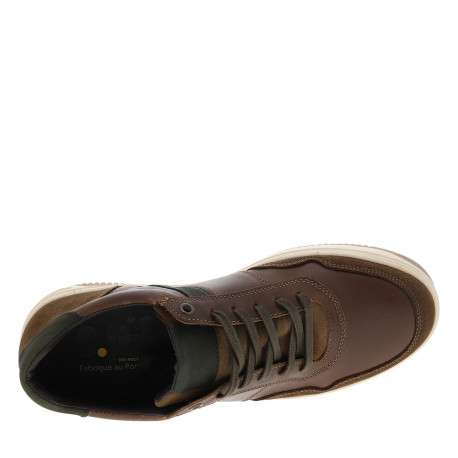 Tennis en cuir marron avec un talon plat et munies d'une fermeture à lacets - Image 5