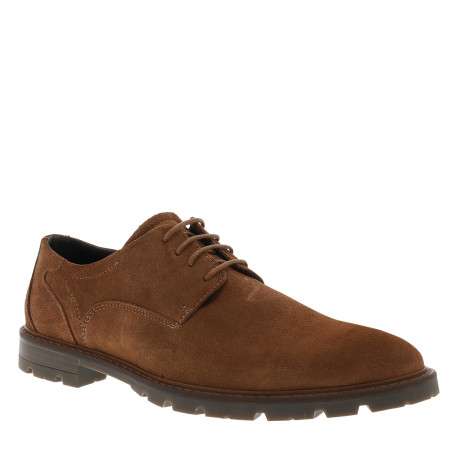 Derbies en cuir naturelles avec un talon plat et munies de lacets