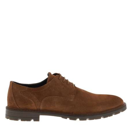 Derbies en cuir naturelles avec un talon plat et munies de lacets - Image 2