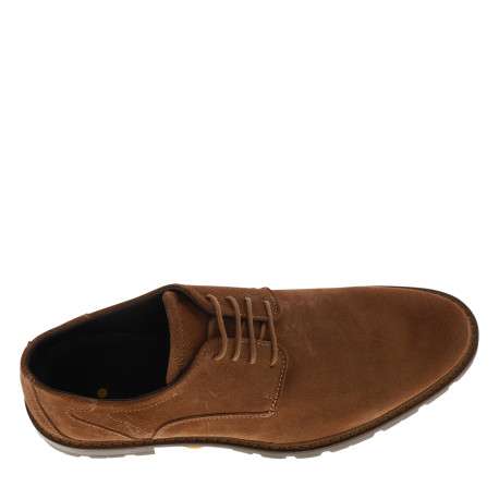 Derbies en cuir naturelles avec un talon plat et munies de lacets - Image 5