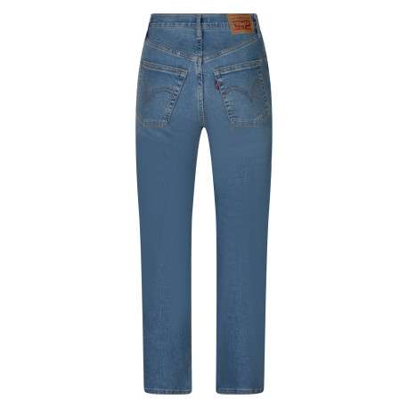 Jean en coton stone uni avec une coupe slim et une taille haute - Image 2