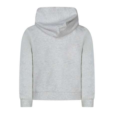 Sweat en coton gris clair uni avec une coupe cropped et un col à capuche - Image 2