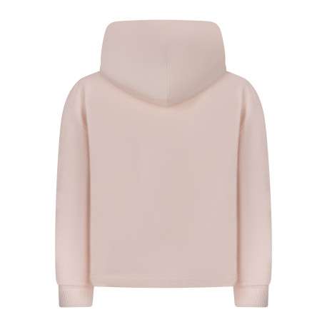 Sweat en coton peche uni avec une coupe cropped et un col à capuche - Image 2