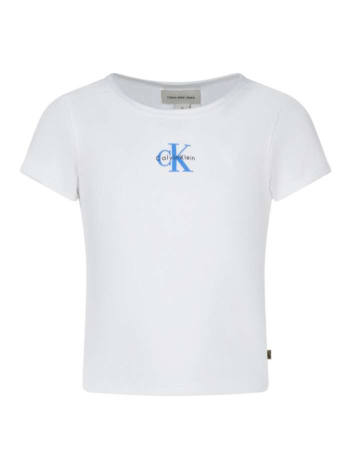 T-shirt en coton blanc uni...