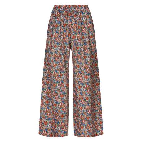 Pantalon chino en coton multicolore floral avec une coupe bootcut