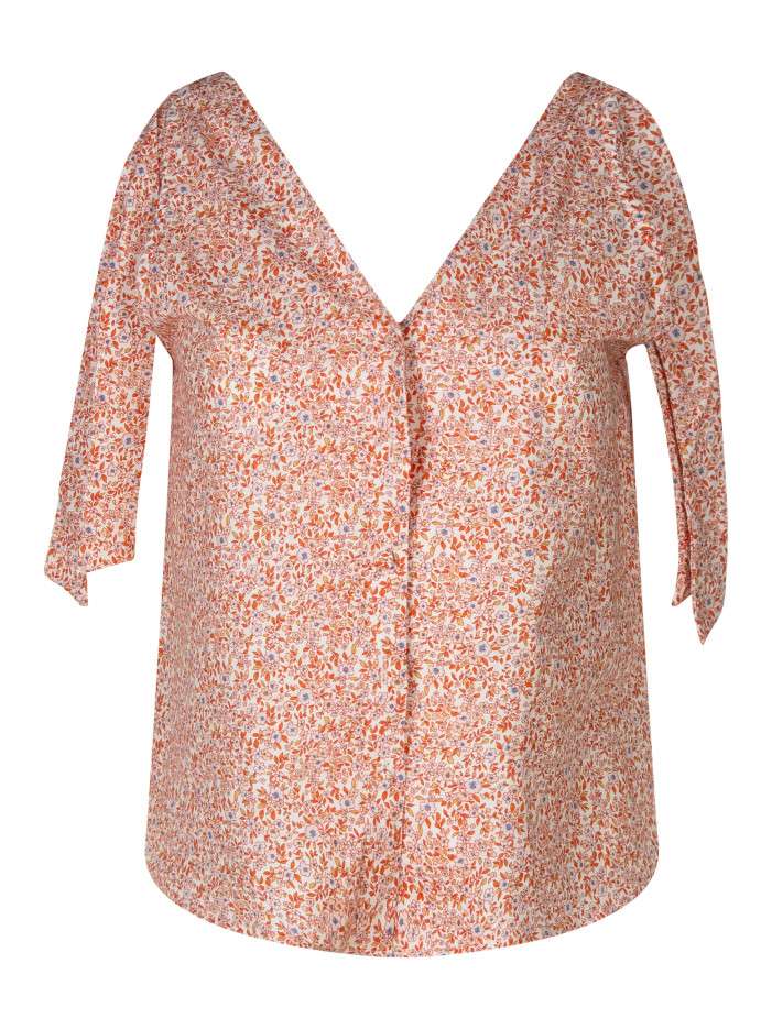 Blouse en coton rouge...