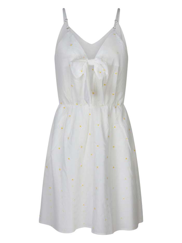 Robe courte en coton écru...