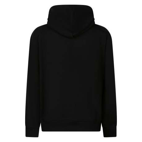 Sweat en coton noir uni avec une coupe droite et un col à capuche - Image 2