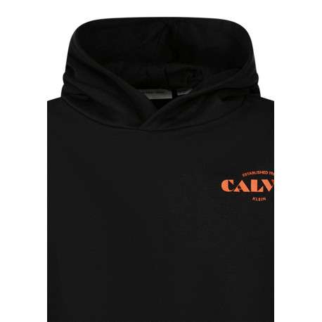 Sweat en coton noir uni avec une coupe droite et un col à capuche - Image 3