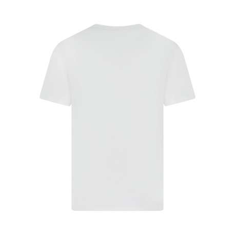 T-shirt en coton blanc uni avec une coupe droite et un col rond - Image 2