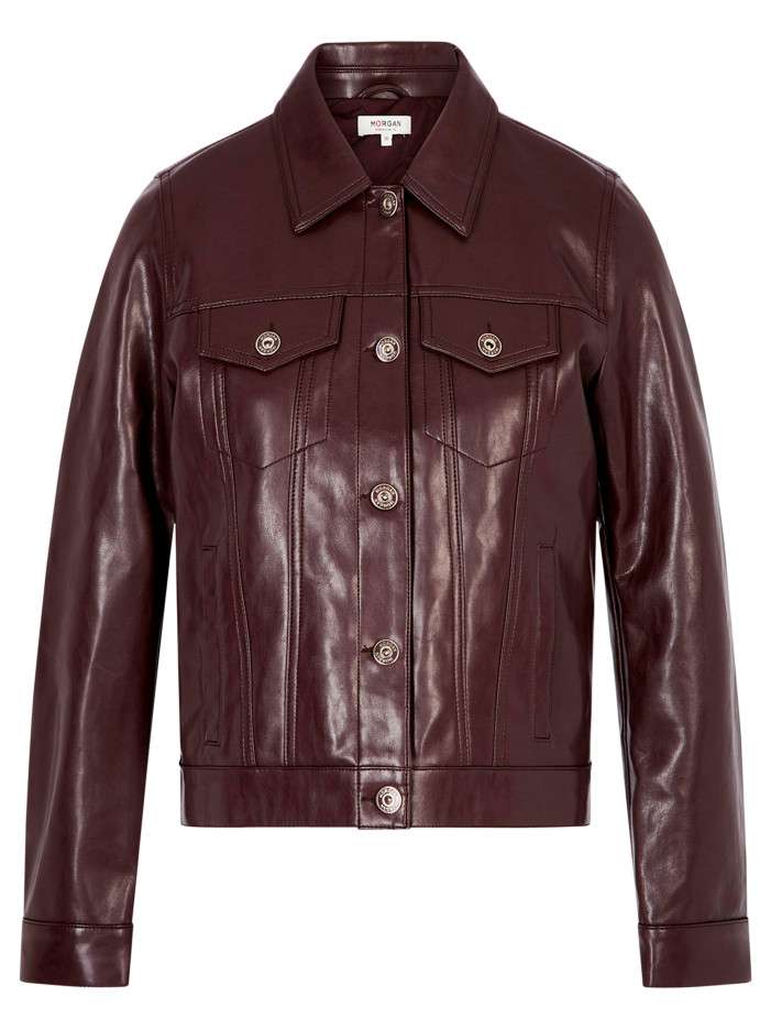 Blouson bordeaux uni avec...