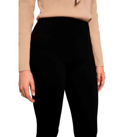 Legging noir uni avec une coupe slim et une taille élastiquée - Image 5