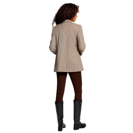 Pantalon chocolat uni avec une coupe slim muni d'une taille élastiquée - Image 3