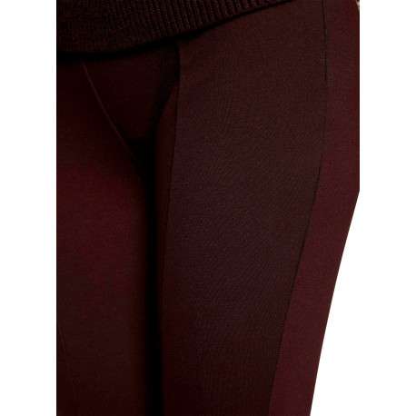 Pantalon chocolat uni avec une coupe slim muni d'une taille élastiquée - Image 6