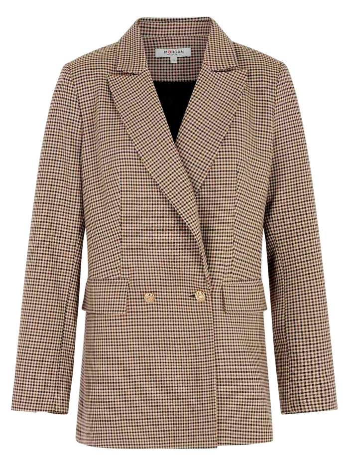 Blazer marron à motif...