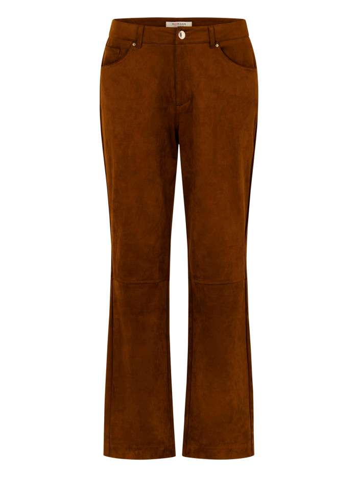 Pantalon marron uni avec...