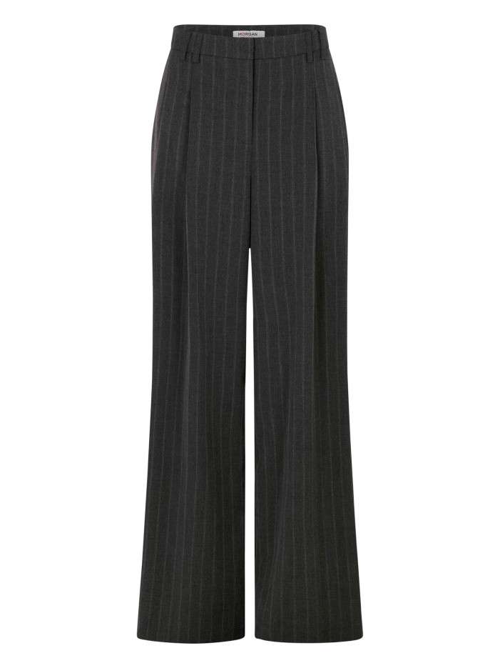 Pantalon gris à rayures...