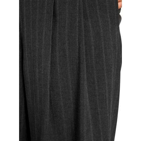 Pantalon gris à rayures avec une coupe bootcut muni d'un zip et d'une agrafe - Image 6