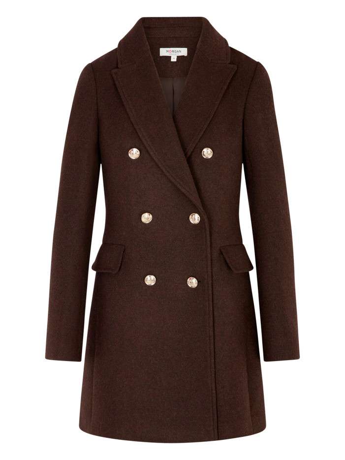 Manteau marron uni avec une...