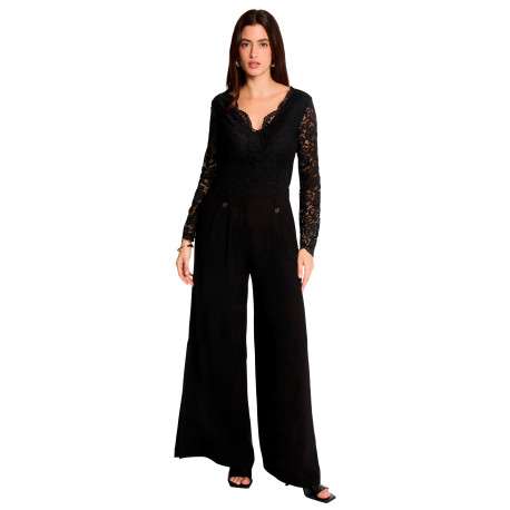 Body noir uni avec une coupe moulante et des manches longues - Image 2