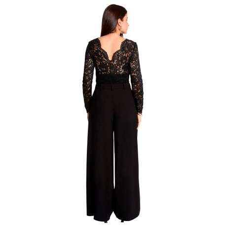 Body noir uni avec une coupe moulante et des manches longues - Image 3