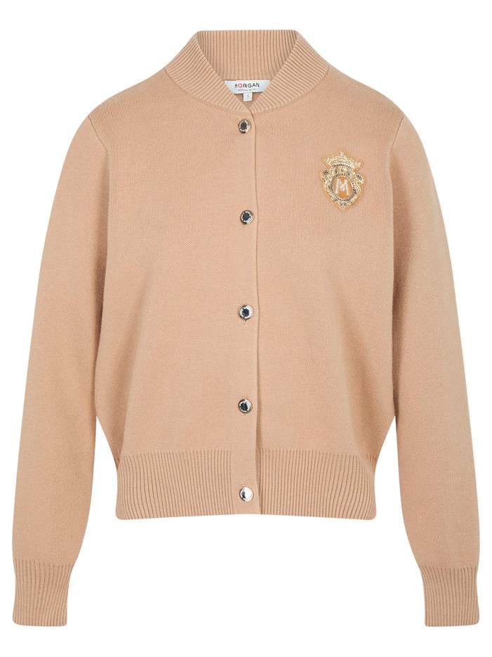 Gilet beige uni avec une...