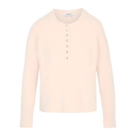 Pull beige uni avec une coupe droite et des manches longues